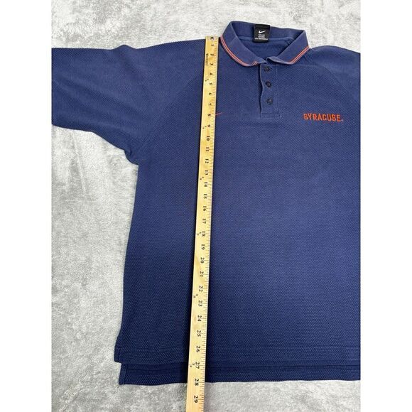 Nike Syracuse Orange Short Sleeve Polo Shirt Men's Size Large Blue - Picture 9 of 10